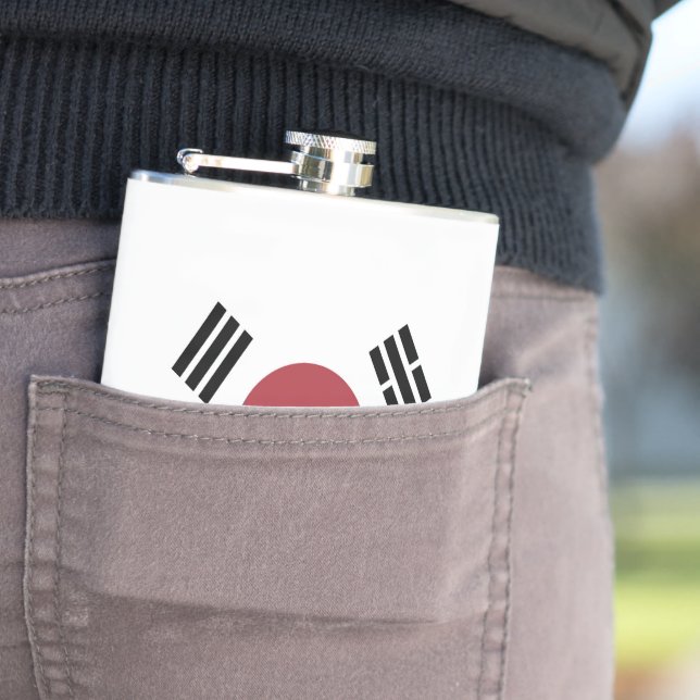 South Korea flag Hip Flask (In Situ)