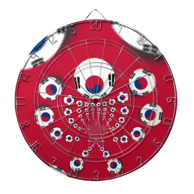 South Korea Flag Kaleidoscope Art Print Dartboard (Front)