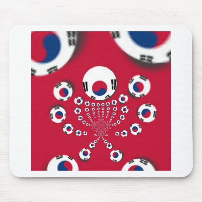South Korea Flag Kaleidoscope Art Print Mouse Pad (Front)
