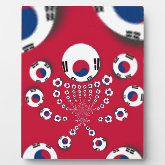 South Korea Flag Kaleidoscope Art Print Plaque (Front)