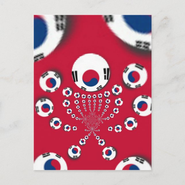 South Korea Flag Kaleidoscope Art Print Postcard (Front)