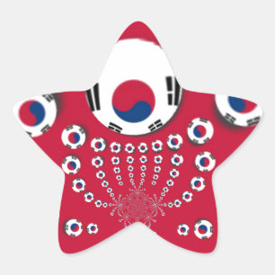 South Korea Flag Kaleidoscope Art Print Star Sticker