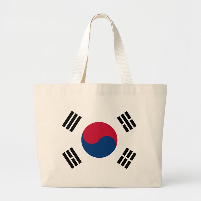 South Korea Flag Large Tote Bag (Front)