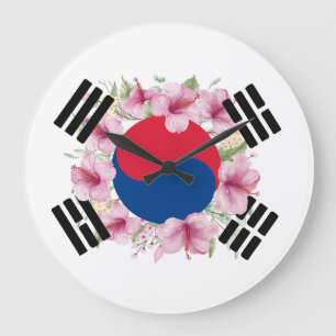 South Korea Flag Mugunghwa Wall Clock