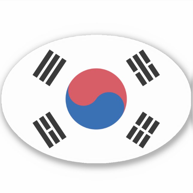 South Korea Flag Oval (Front)