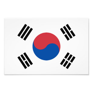 South Korea Flag Photo Print