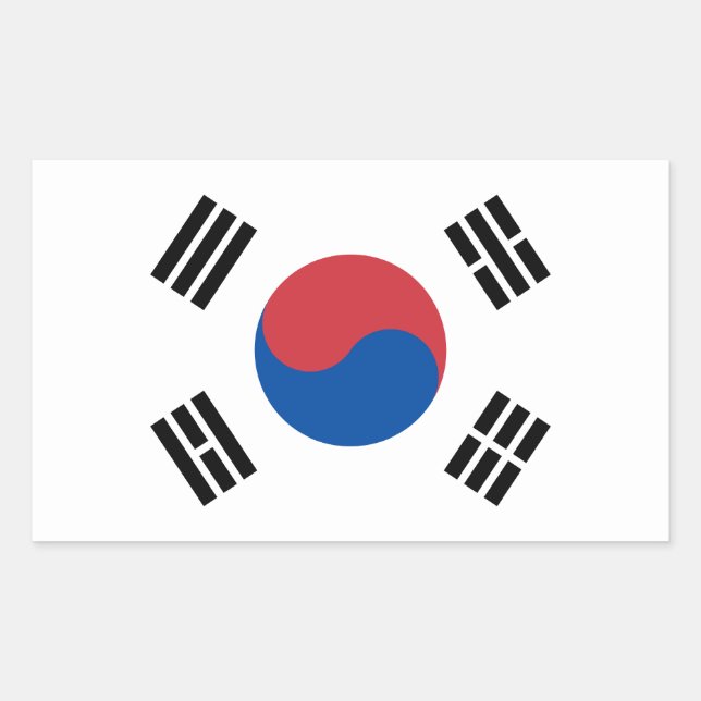 South Korea Flag Rectangular Sticker (Front)