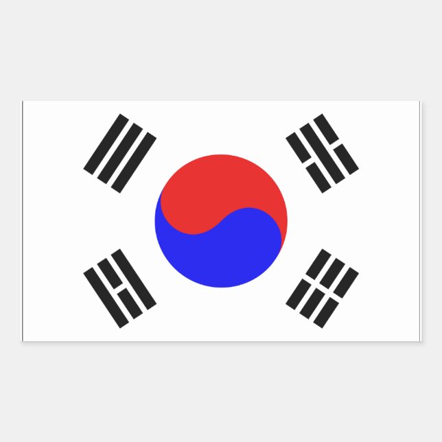 South Korea Flag Rectangular Sticker (Front)