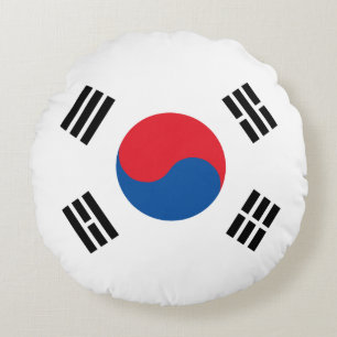 South Korea Flag Round Cushion