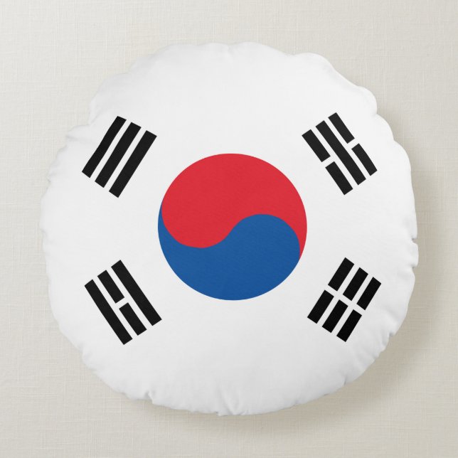 South Korea Flag Round Cushion (Front)