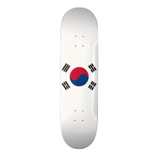 South Korea Flag Skateboard