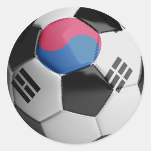 South Korea flag Soccer Ball Classic Round Sticker