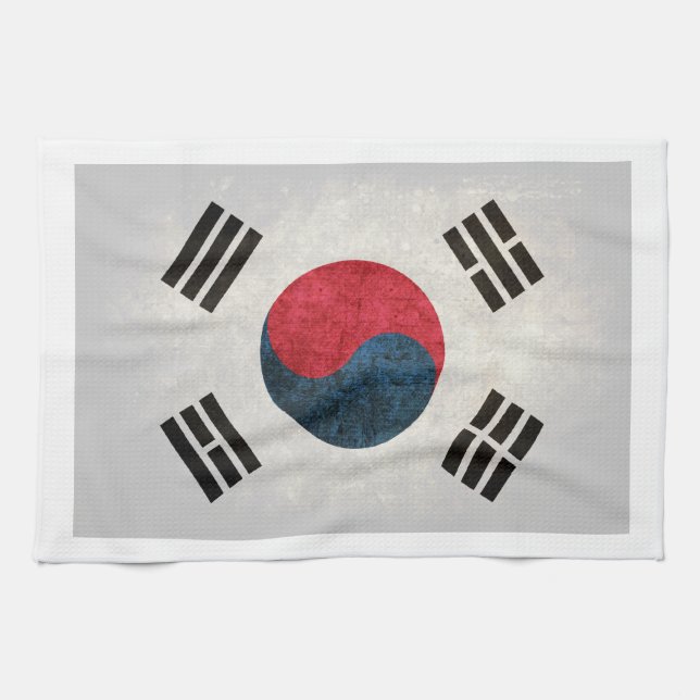 South Korea Flag; Tea Towel (Horizontal)