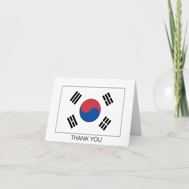 South Korea Flag Thank You Card (Front)