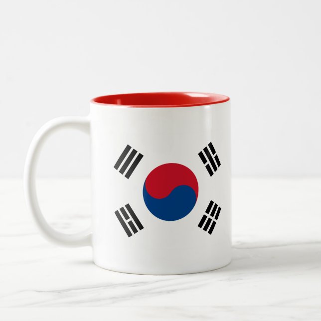 South Korea Flag Two-Tone Coffee Mug (Left)