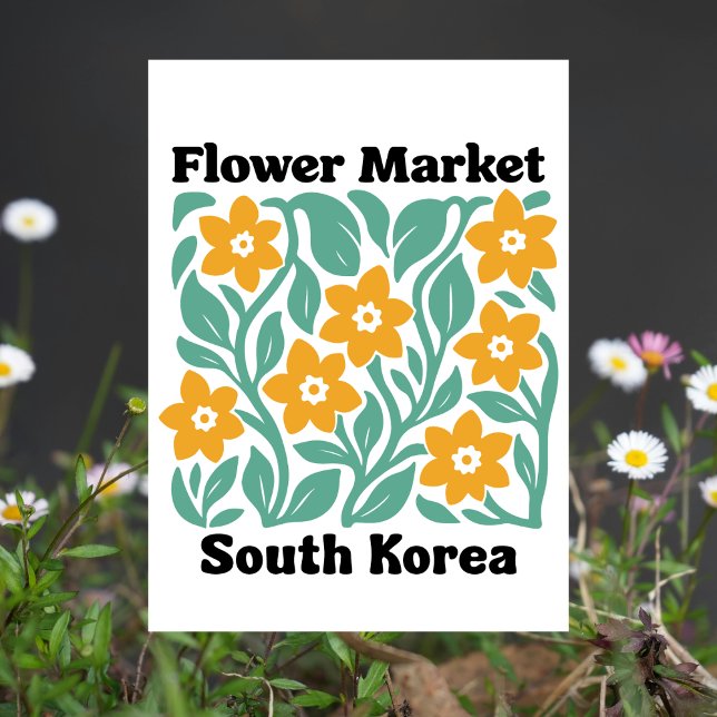 South Korea Flower Market Yellow Blossoms Floral Postcard (South Korea Flower Market Yellow Blossoms Floral Postcard
)