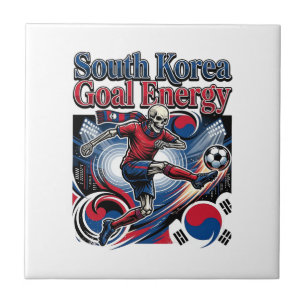 South Korea Goal Energy Skeleton Striker Nations B Ceramic Tile