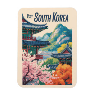 South Korea Landscape Illustration Travel Art Magnet