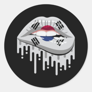 South Korea lips pride root flag Classic Round Sticker