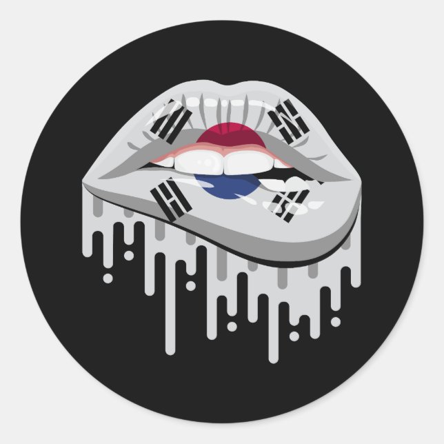 South Korea lips pride root flag Classic Round Sticker (Front)