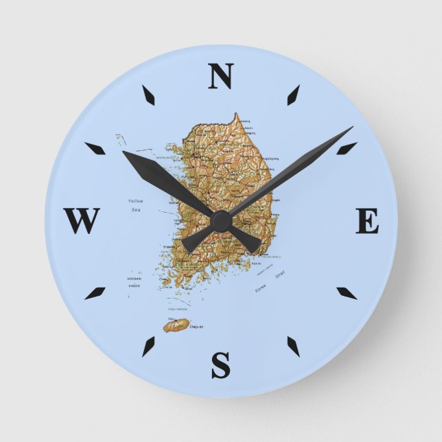 South Korea Map Clock (Front)
