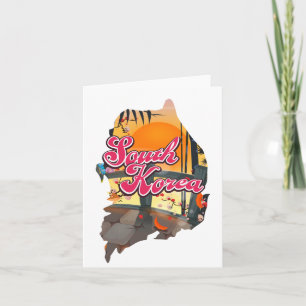 South Korea Map Holiday Card