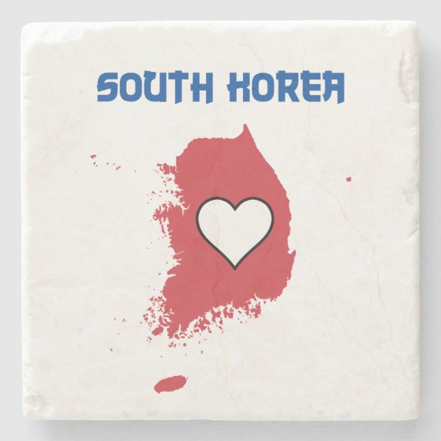 South Korea Map Stone Coaster (Front)