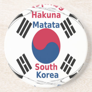 South Korea National Flag Colours Art Print/Graphi Coaster