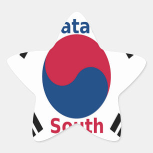 South Korea National Flag Colours Art Print/Graphi Star Sticker