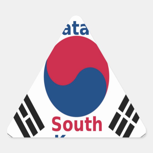 South Korea National Flag Colours Art Print/Graphi Triangle Sticker (Front)