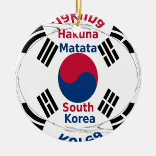 South Korea National Flag, Korean Taegeukgi Pride Ceramic Tree Decoration