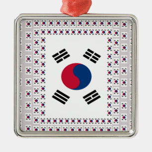 South Korea National Flag, Korean Taegeukgi Pride Metal Tree Decoration