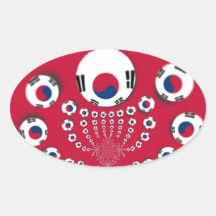 South Korea National Flag: Korean Taegeukgi Pride Oval Sticker