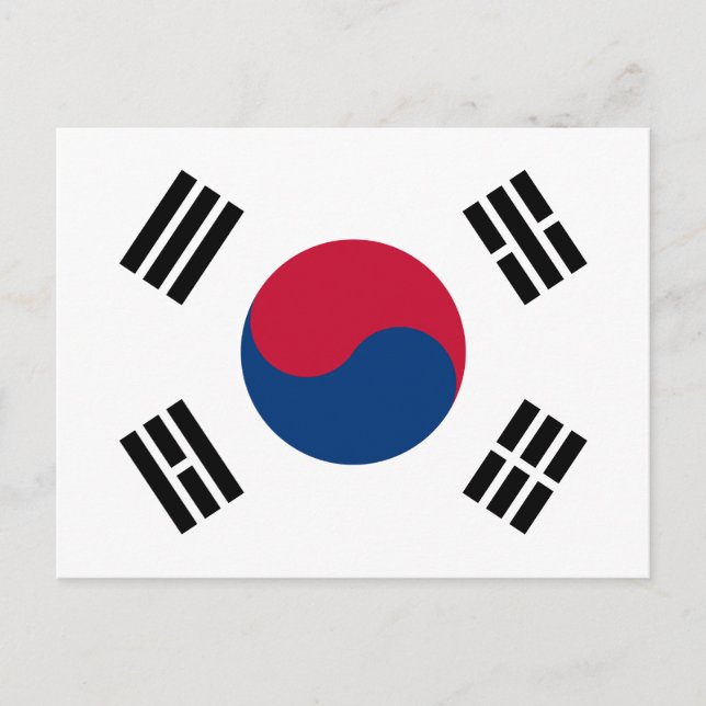 South Korea National World Flag Postcard (Front)