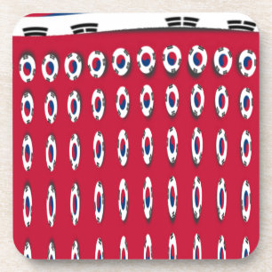 South Korea Polka Dot Flag Art Design: A Red Base  Coaster