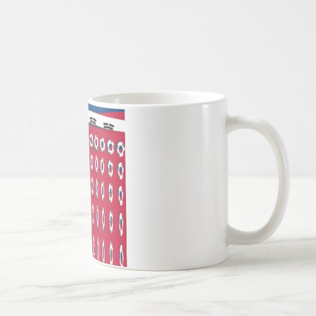 South Korea Polka Dot Flag Art Design: A Red Base  Coffee Mug (Right)