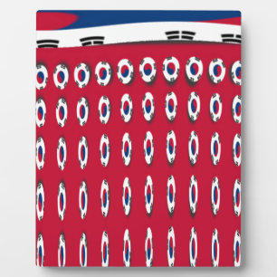 South Korea Polka Dot Flag Art Design: A Red Base  Plaque