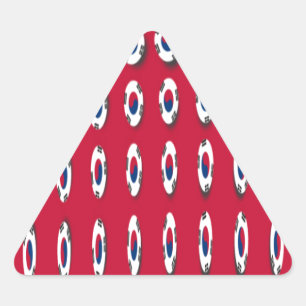 South Korea Polka Dot Flag Art Design: A Red Base  Triangle Sticker