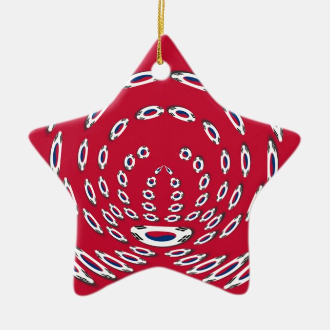 South Korea Polka Dot flag Ceramic Ornament (Front)