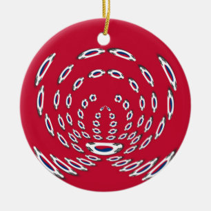 South Korea Polka Dot flag Ceramic Tree Decoration