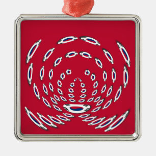 South Korea Polka Dot flag Metal Tree Decoration