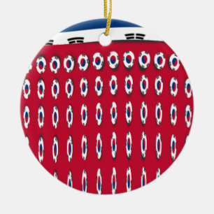 South Korea PolkaDot flag Ceramic Ornament