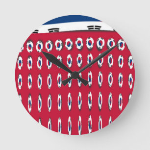 South Korea PolkaDot flag Round Clock