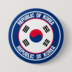 South Korea Round Emblem 7.5 Cm Round Badge