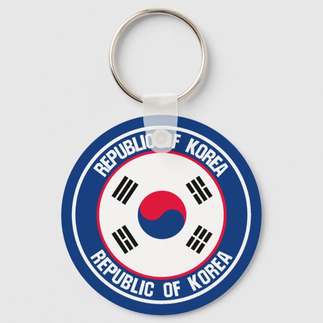 South Korea Round Emblem Key Ring (Front)
