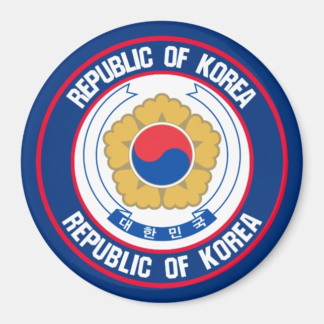 South Korea Round Emblem Magnet (Front)