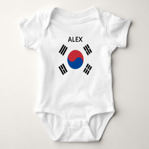 South Korea Seoul Asia Korean Flag Travel Baby Bodysuit