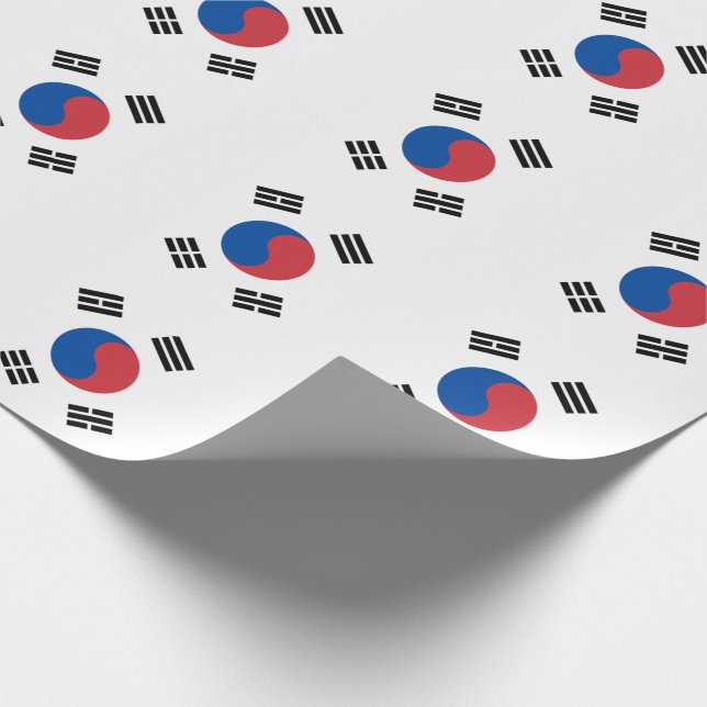 South Korea Seoul Asia Korean Flag Travel Wrapping Paper (Corner)