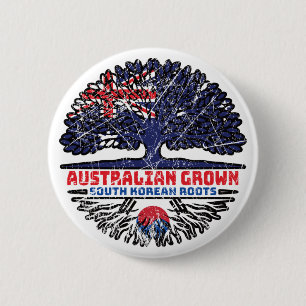 South Korea South Korean Australian Australia Tree 6 Cm Round Badge