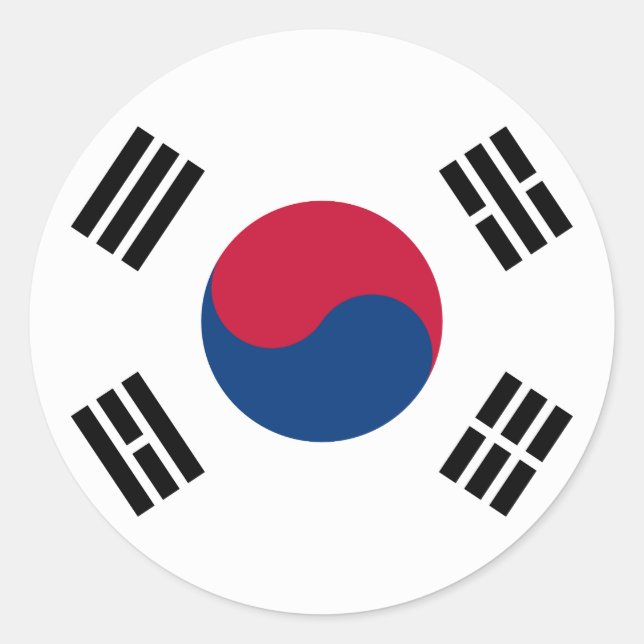 South Korea (South Korean) Flag Classic Round Sticker (Front)